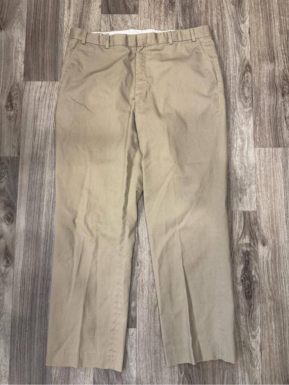 L.L. Bean Men's Khaki Chino Flat Front Straight Leg Dress Pants